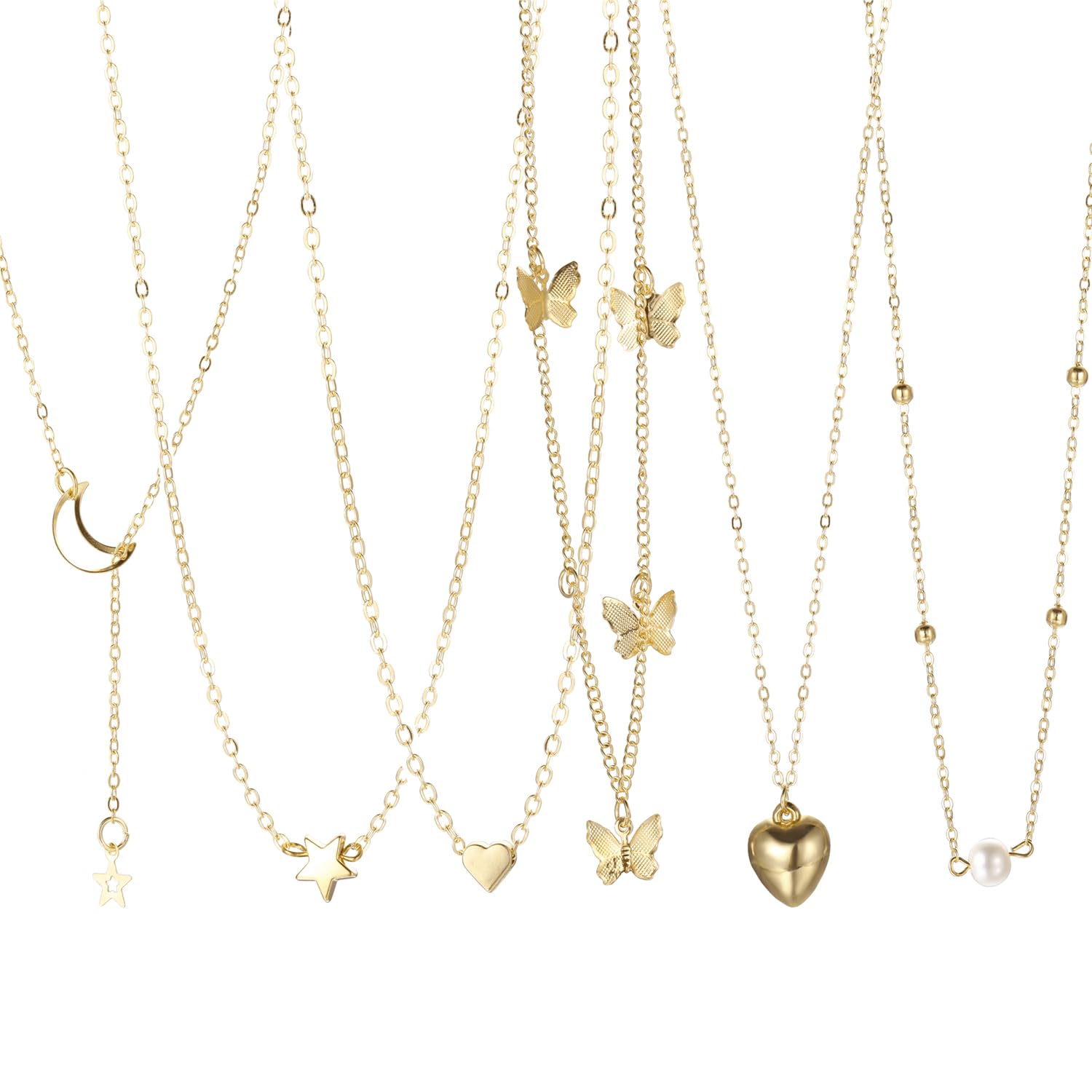 Shining Diva Necklace Set 6 Trendy Pendants for Women