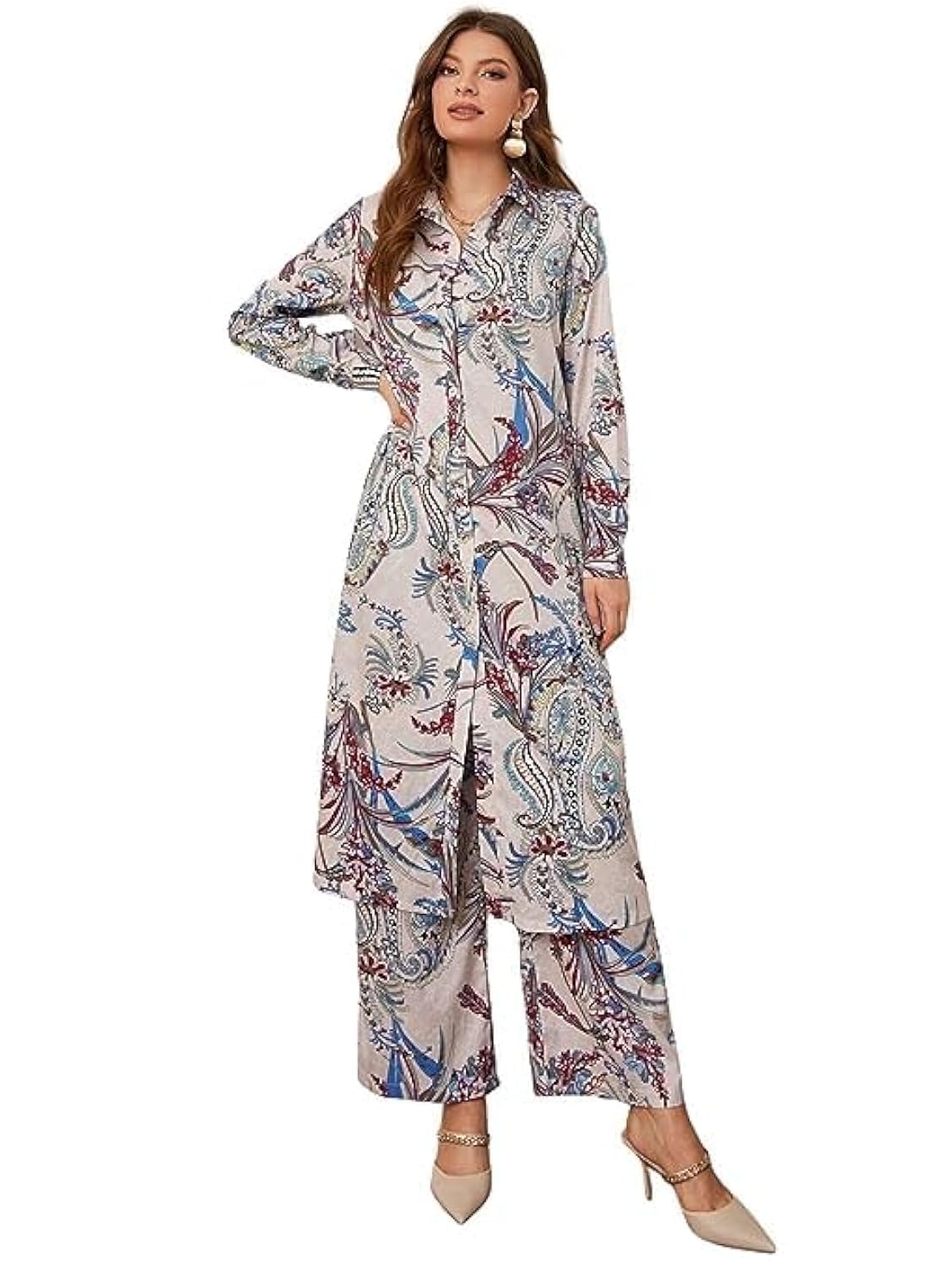 LERIYA FASHION Paisley Printed Kurta-Set for Women – Viscose Rayon Printed Kurta & Straight Pant | F - Authentic LERIYA Clothing | UrbanThreads