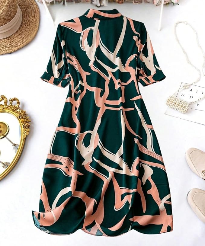 Leriya Fashion Women's Rayon Casual Below The Knee Western Dress - Authentic Leriya Clothing | UrbanThreads - Image 3