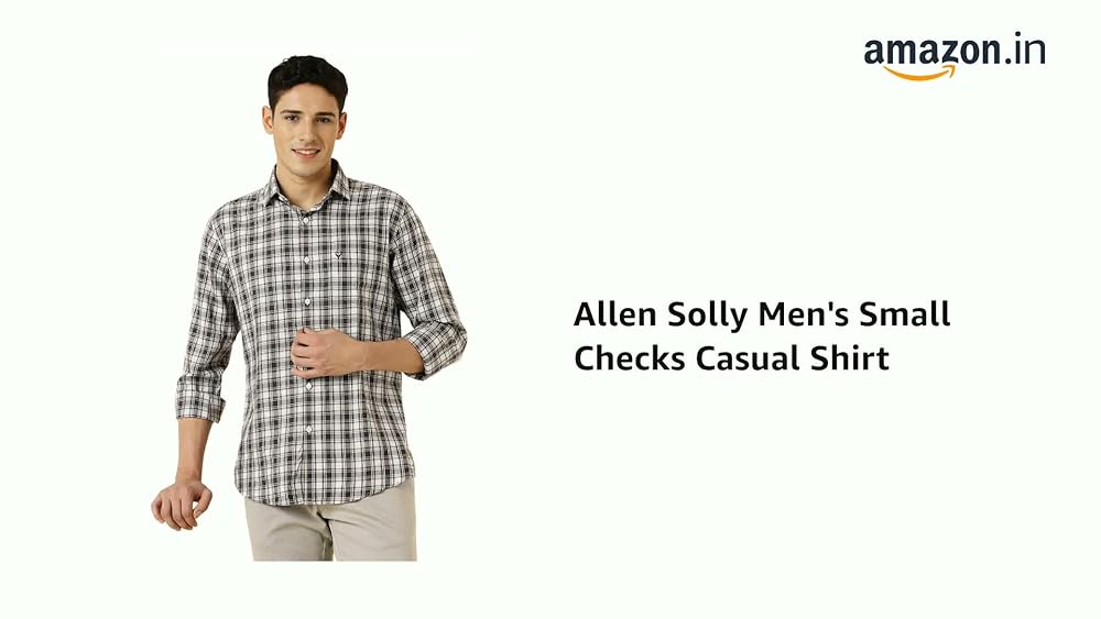 Allen Solly Men Cotton Slim Fit Small Checks Casual Shirt - Image 3