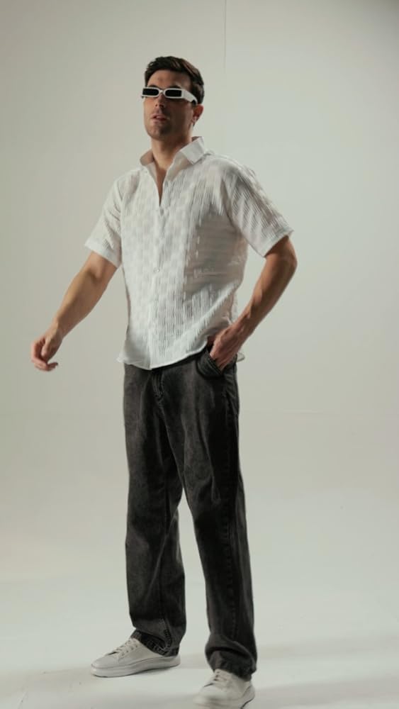 Leriya Fashion Men's Formal Button Down Shirt – Slim Fit Office Wear Shirt for Men | Textured Short - Authentic Leriya Clothing | UrbanThreads - Image 4