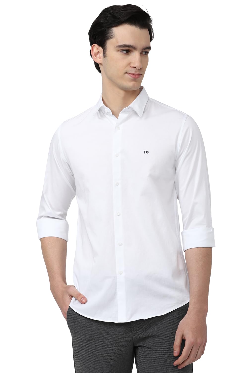 Peter England Men's Cotton Slim Fit Full Sleeve Casual Shirt