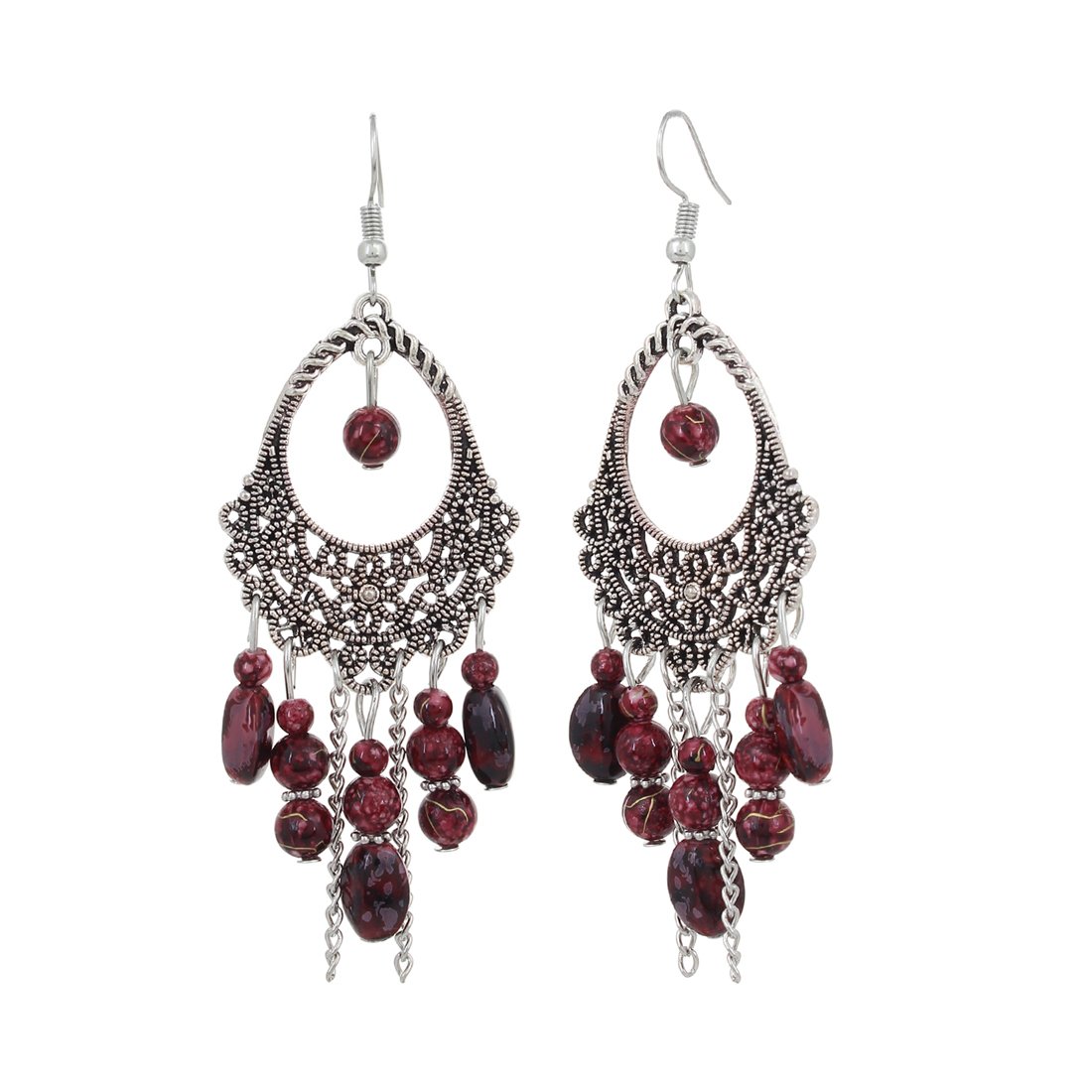 Shining Diva Bohemian Oxidized Silver Earrings for Women