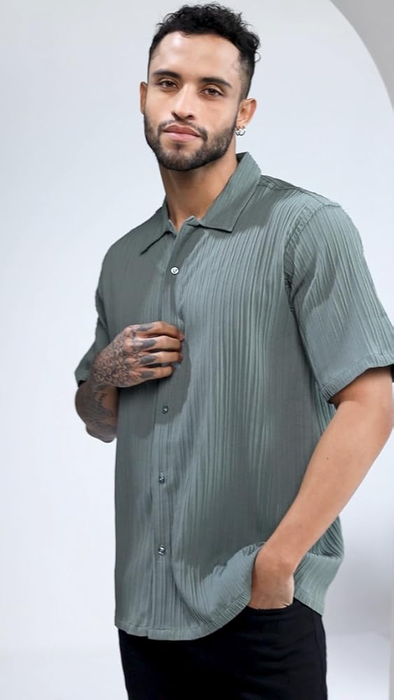 Leriya Fashion Men's Polycotton Regular Fit Casual Trendi Shirt |Half Sleeve |Stylish Ideal for Trav - Authentic Leriya Clothing | UrbanThreads - Image 4