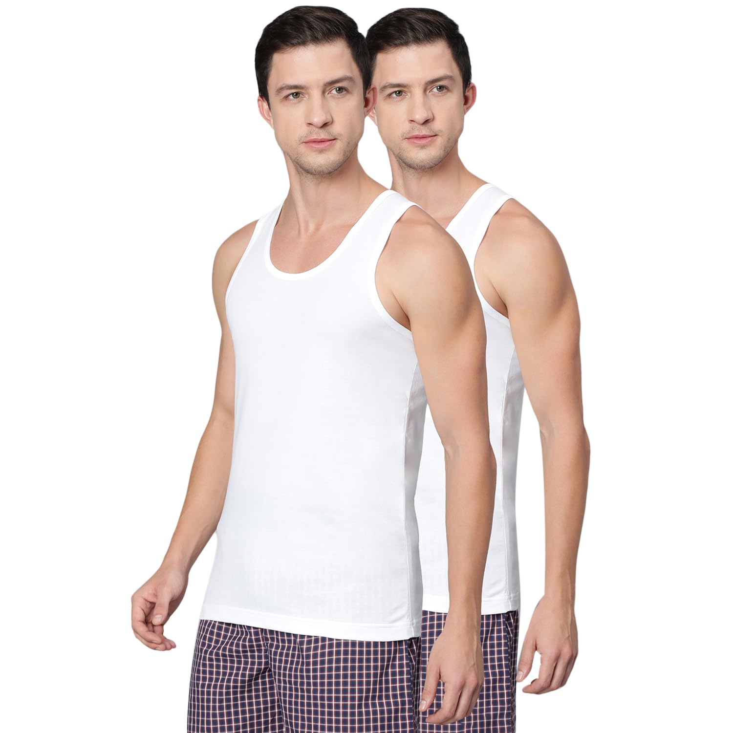 Van Heusen Men 100% Combed Cotton Cool It Vest - Pack of 2 - Regular Fit, Moisture Activated, Super - Authentic Van Clothing | UrbanThreads