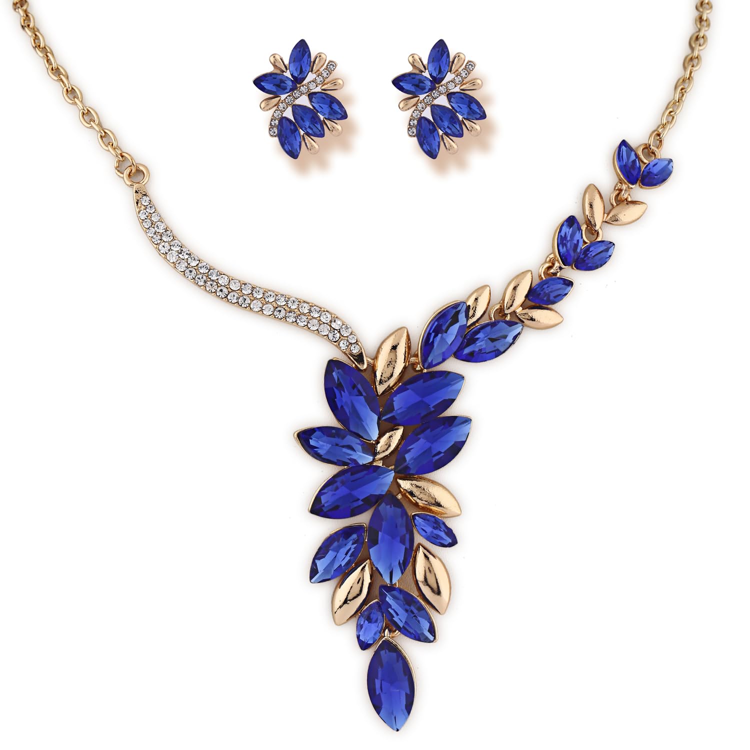 Shining Diva Crystal Necklace Jewellery Set for Women