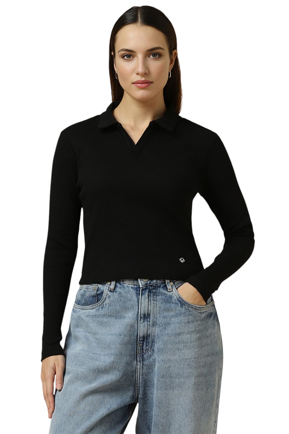 Allen Solly Women's Solid Regular Fit Blouse