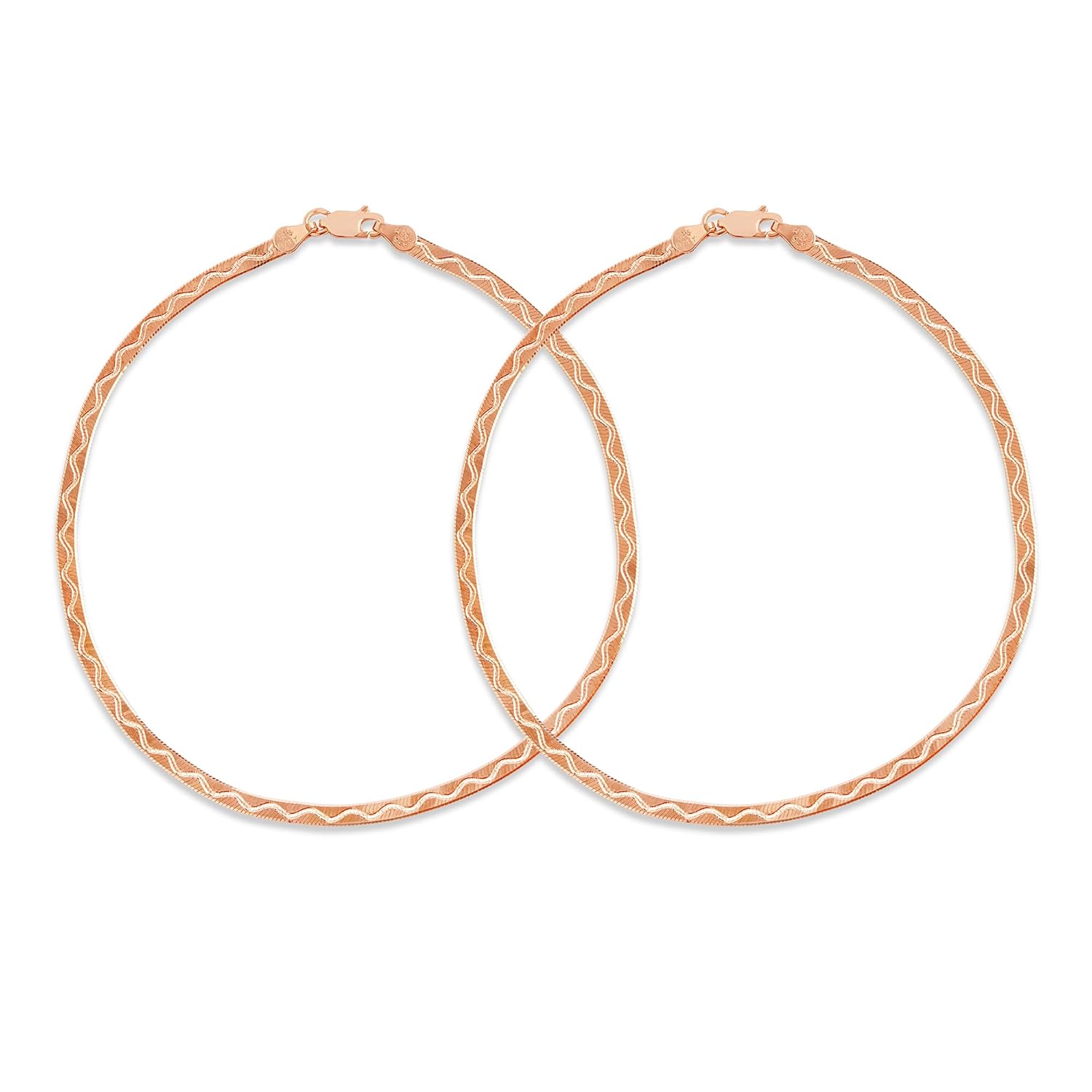 ZAVYA 925 Sterling Silver Rose Gold Plating Braided Abstract Anklets (Pair) | Gift for Women & Girls - Authentic ZAVYA Fashion | UrbanThreads