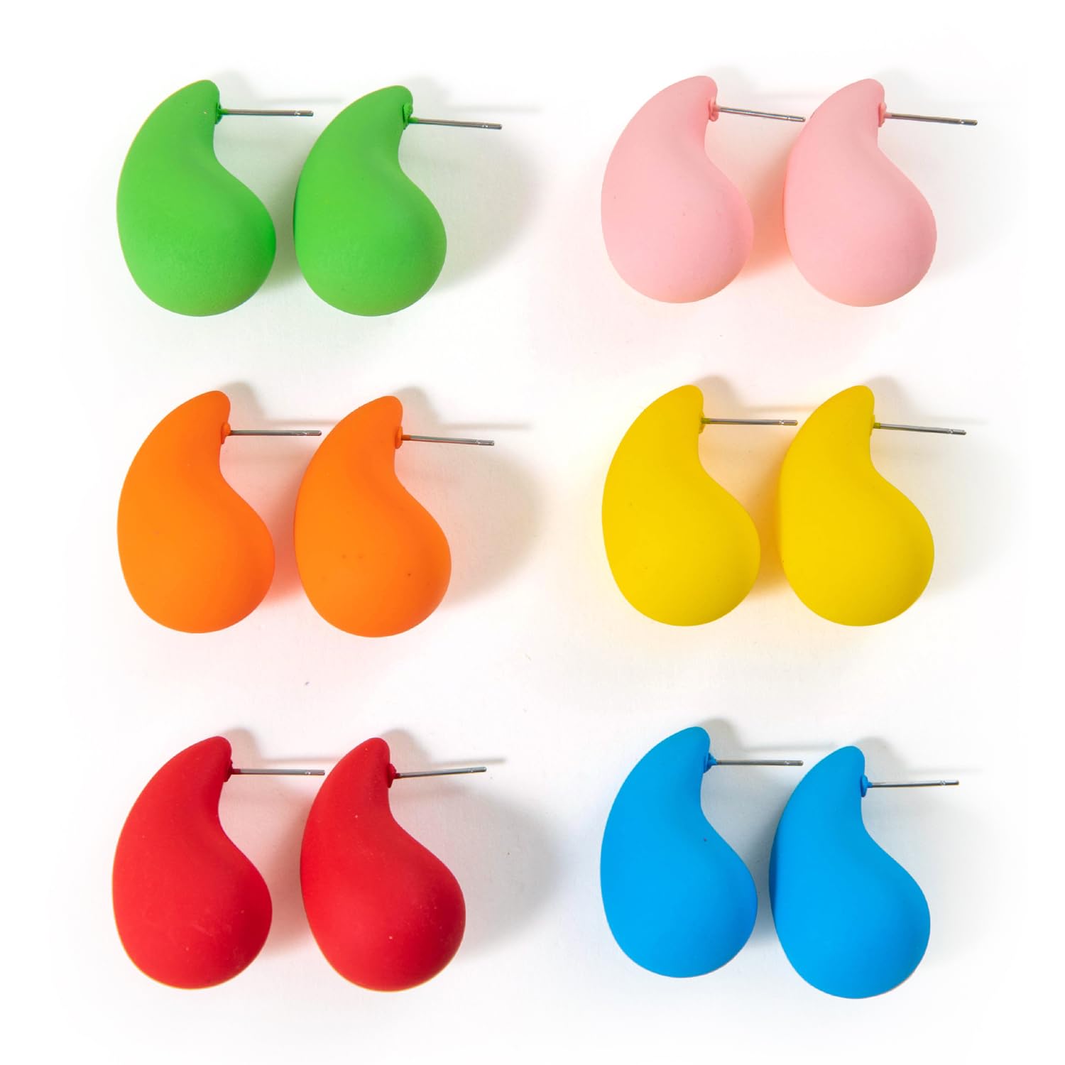 Shining Diva 6 Pairs Colorful Earrings for Women and Girls