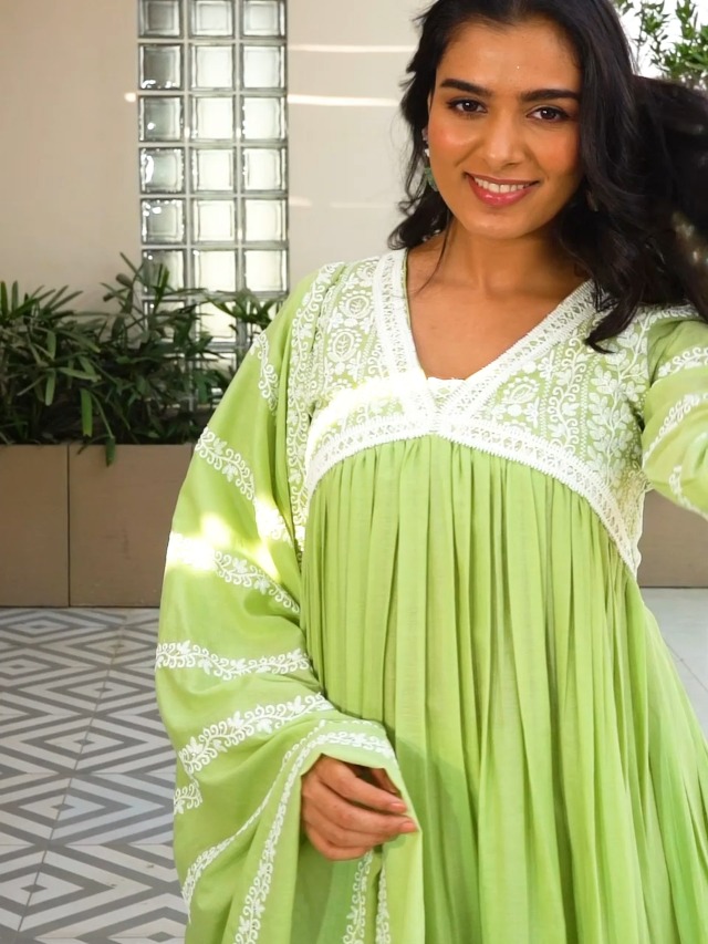 Libas Womens Embroidered Cotton A-Line Kurta With Palazzos and Dupatta - Authentic Libas Clothing | UrbanThreads - Image 3