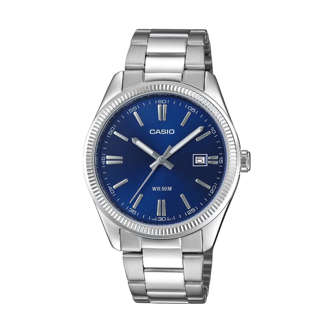 Casio Enticer Blue Dial Stainless Steel Watch
