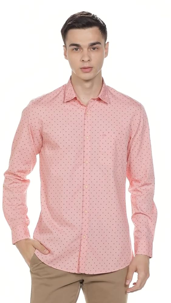 Peter England Men's Printed Slim Fit Casual Shirt Cotton - Image 3