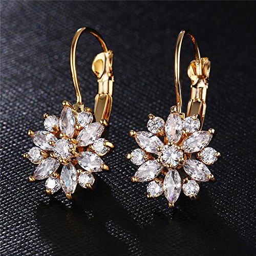 Shining Diva 18k Gold Plated AAA Crystal Earrings for Women - Image 4