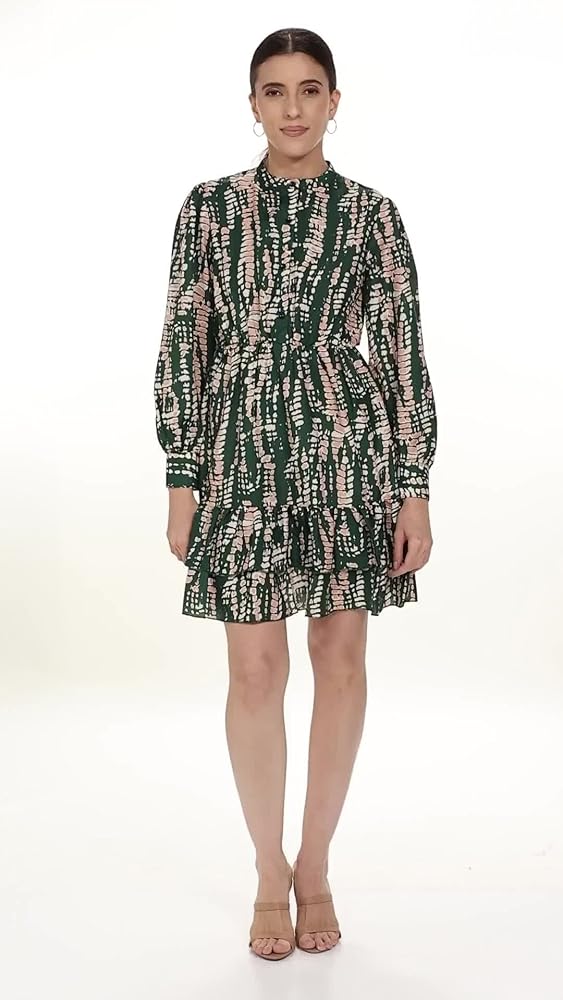 Leriya Fashion Women's Western Shirt Dress | Long Sleeve Printed Mini Dress with Elastic Waist | Cas - Authentic Leriya Clothing | UrbanThreads - Image 3