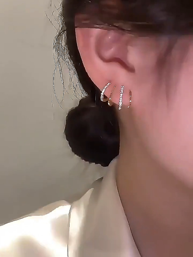 Shining Diva Gold Plated Ear Cuffs Earrings for Women - Image 4