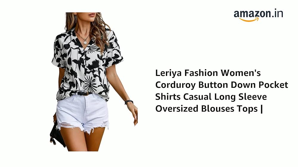 Leriya Fashion Women's Rayon Oversized Fit Crop Top Korean Style Long Sleeve Oversized Button Down | - Authentic Leriya Clothing | UrbanThreads - Image 3