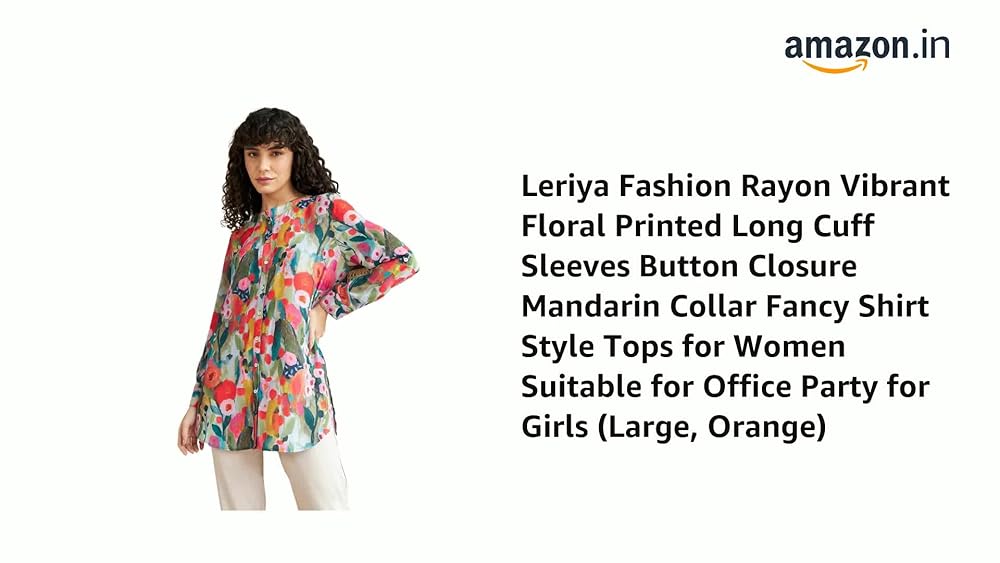 Leriya Fashion Women Rayon Shirts Korean Style Long Sleeve Oversized Button Down | Workwear Top for - Authentic Leriya Clothing | UrbanThreads - Image 3