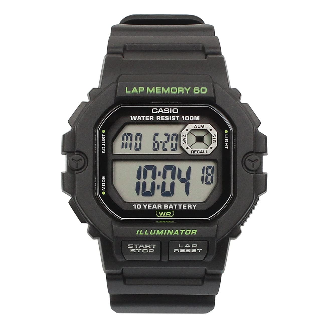 Casio Digital Sport Watch Gray Dial Black Band
