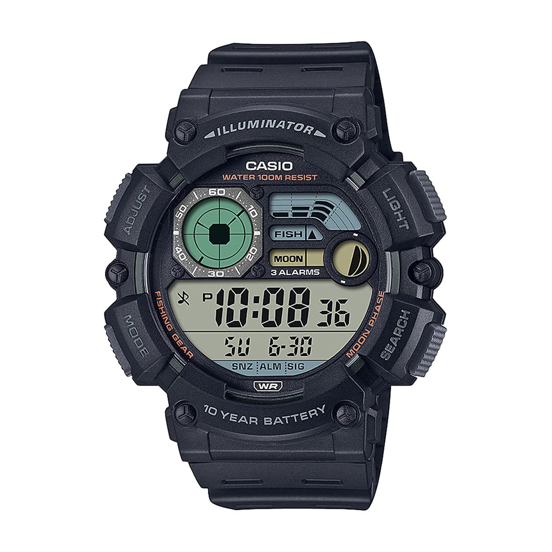 Casio Digital Black Watch 10-Year Battery