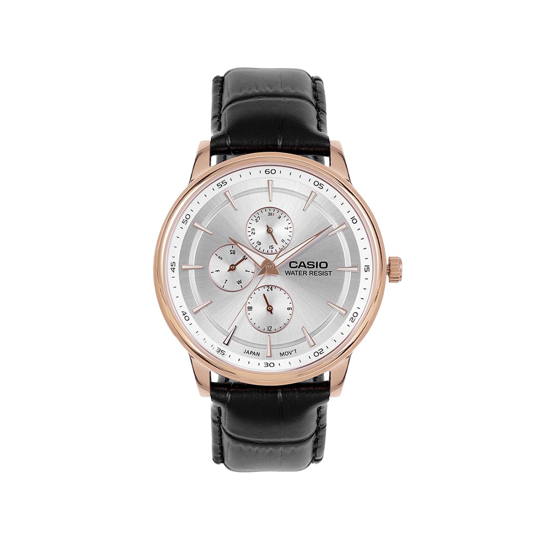 Casio Enticer Silver Dial Watch Men's Classic Style