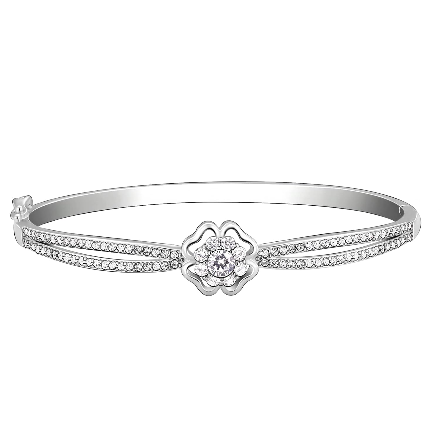 GIVA 925 Silver Zircon Flower Bracelet Adjustable for Women