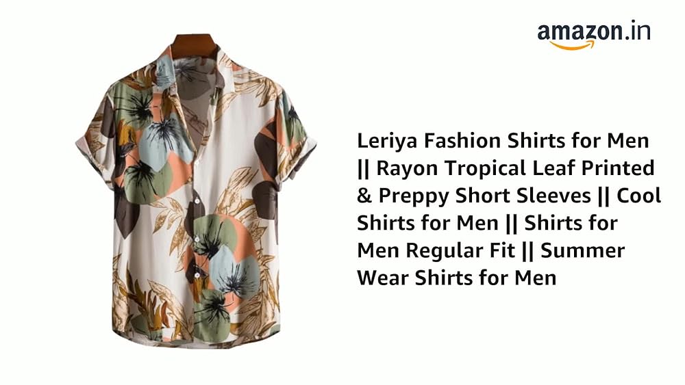 Leriya Fashion Men's Rayon Regular Fit Casual Shirt | Stylish | Printed| Formal|Solid Short Sleeve | - Authentic Leriya Clothing | UrbanThreads - Image 3