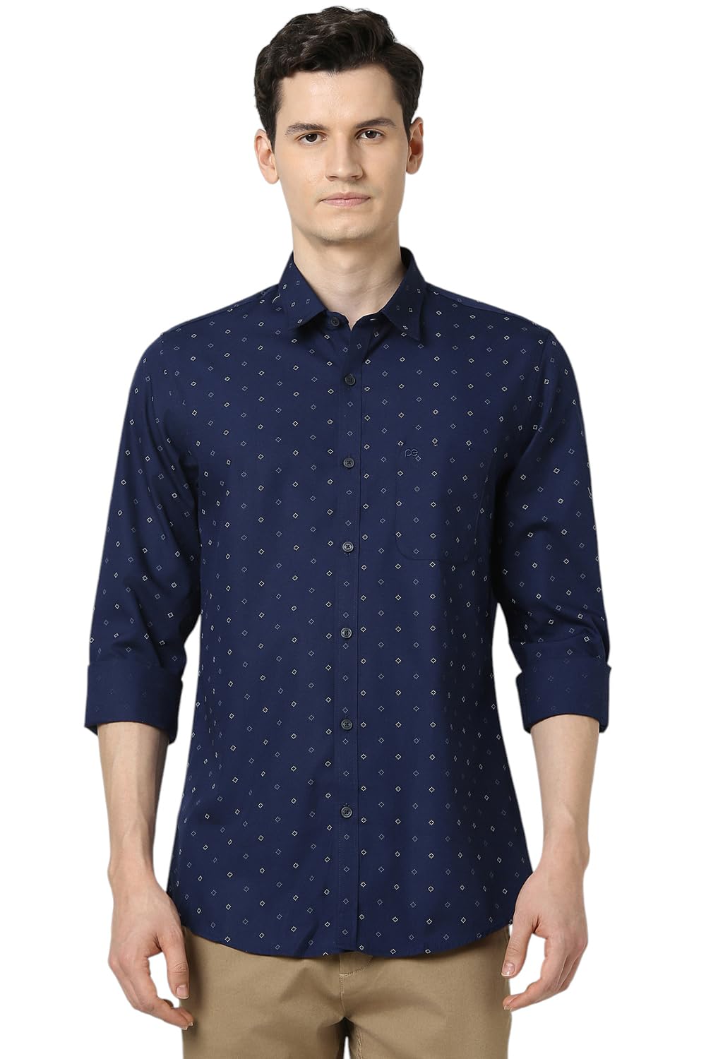 Peter England Men's Cotton Regular Fit Full Sleeve Shirt