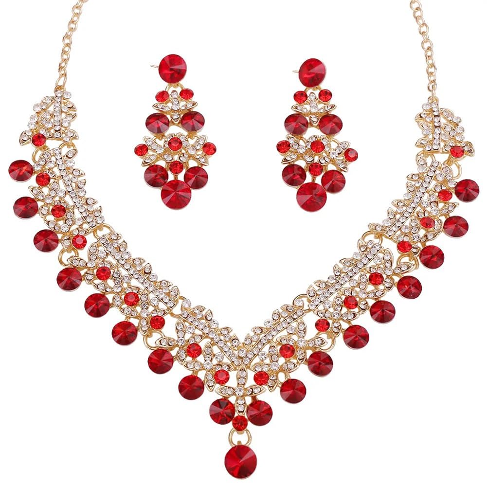 Shining Diva Fancy Wedding Party Crystal Diamonds Necklace
