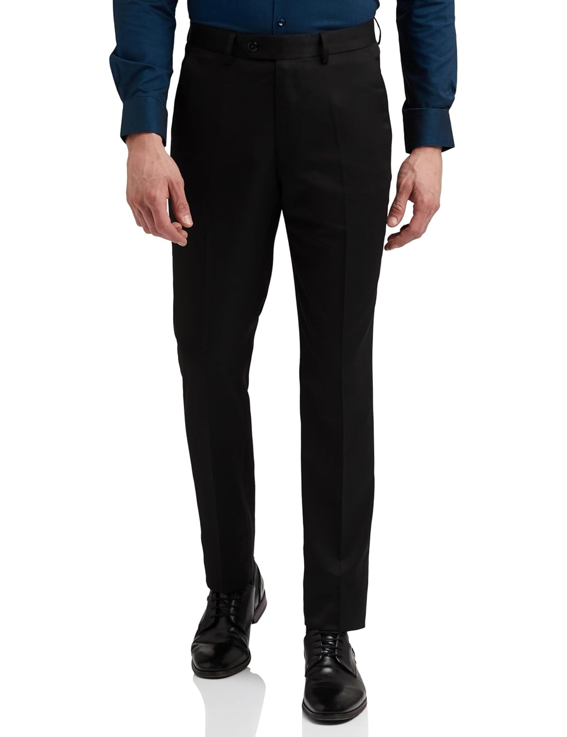 Peter England Men's Slim Fit Mid Rise Pants
