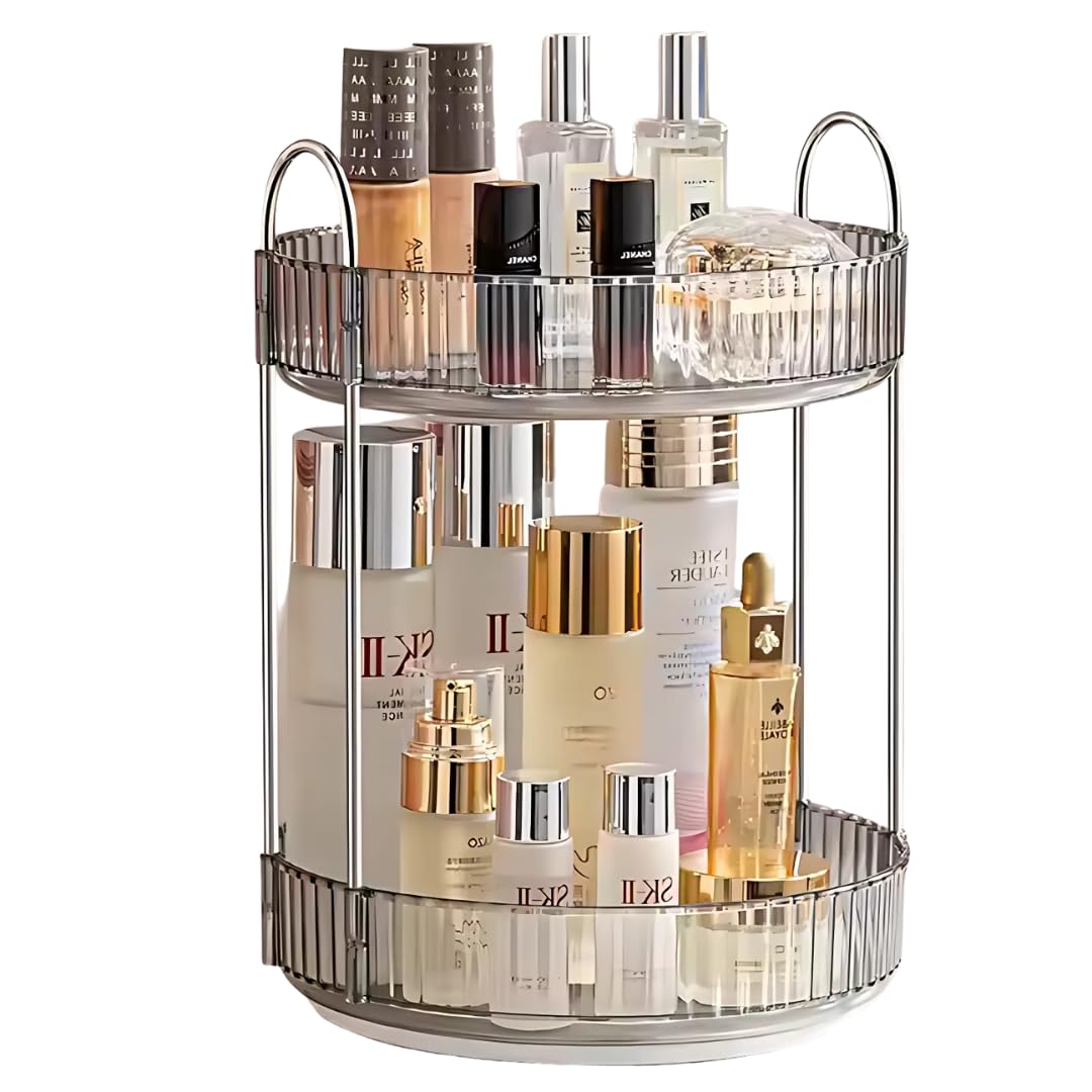 UrbanThreads 360° Rotating Makeup Organizer Box with Drawers
