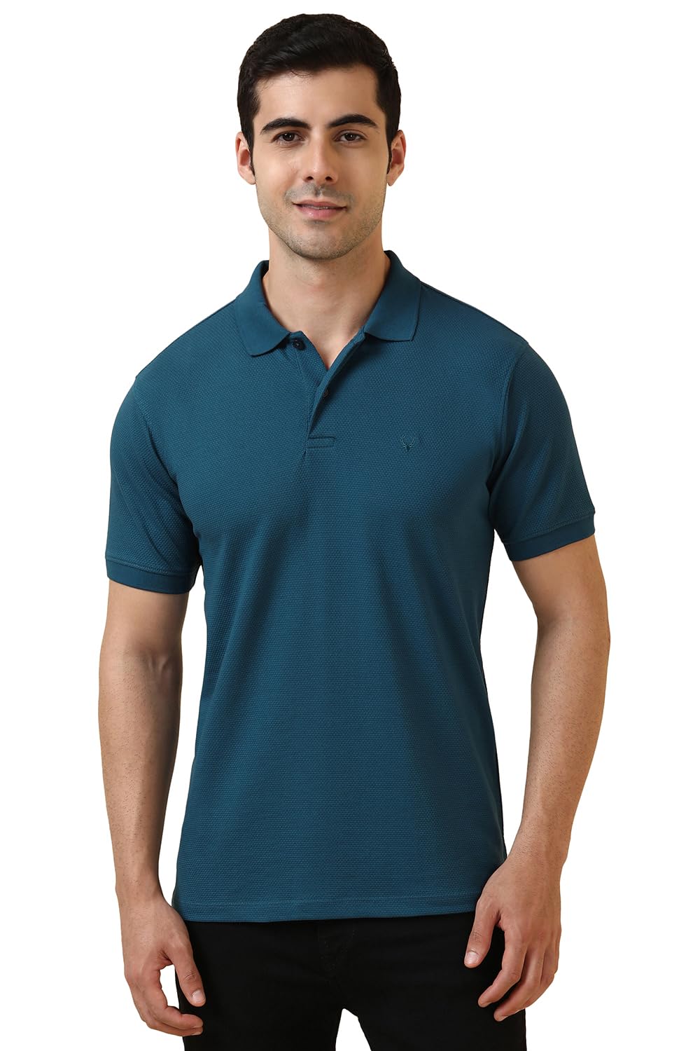 Allen Solly Men's Regular Fit Solid Popcorn Textured Polo