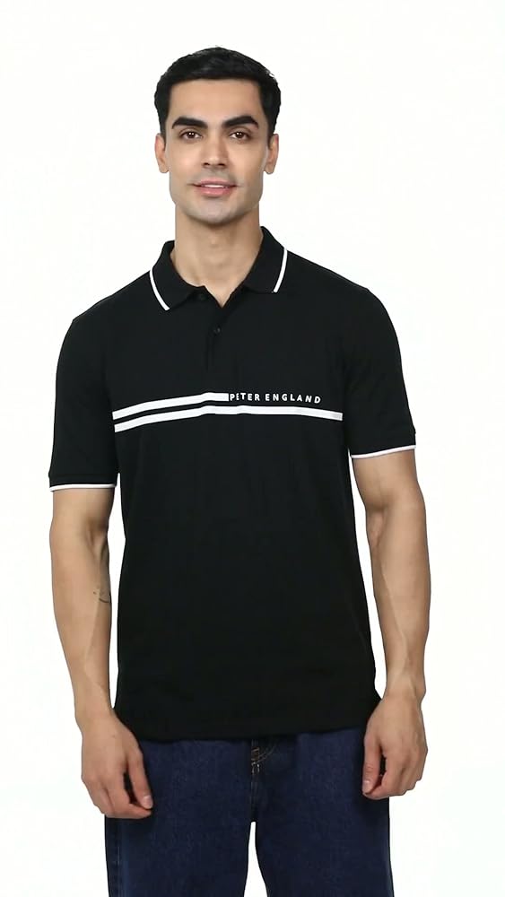 Peter England Men's Solid Regular Fit Polo Cotton Rich - Image 3