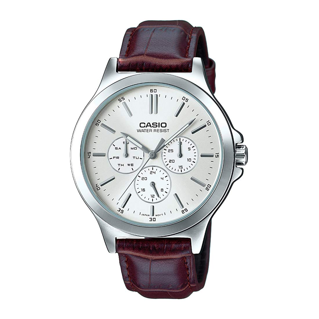 Casio Enticer Silver & White Analog Watch