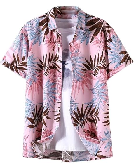 Leriya Fashion Men's Rayon Printed Regular Fit Shirt (Lf-Ms-6089_Pink XXL), 2XL - Authentic Leriya Clothing | UrbanThreads