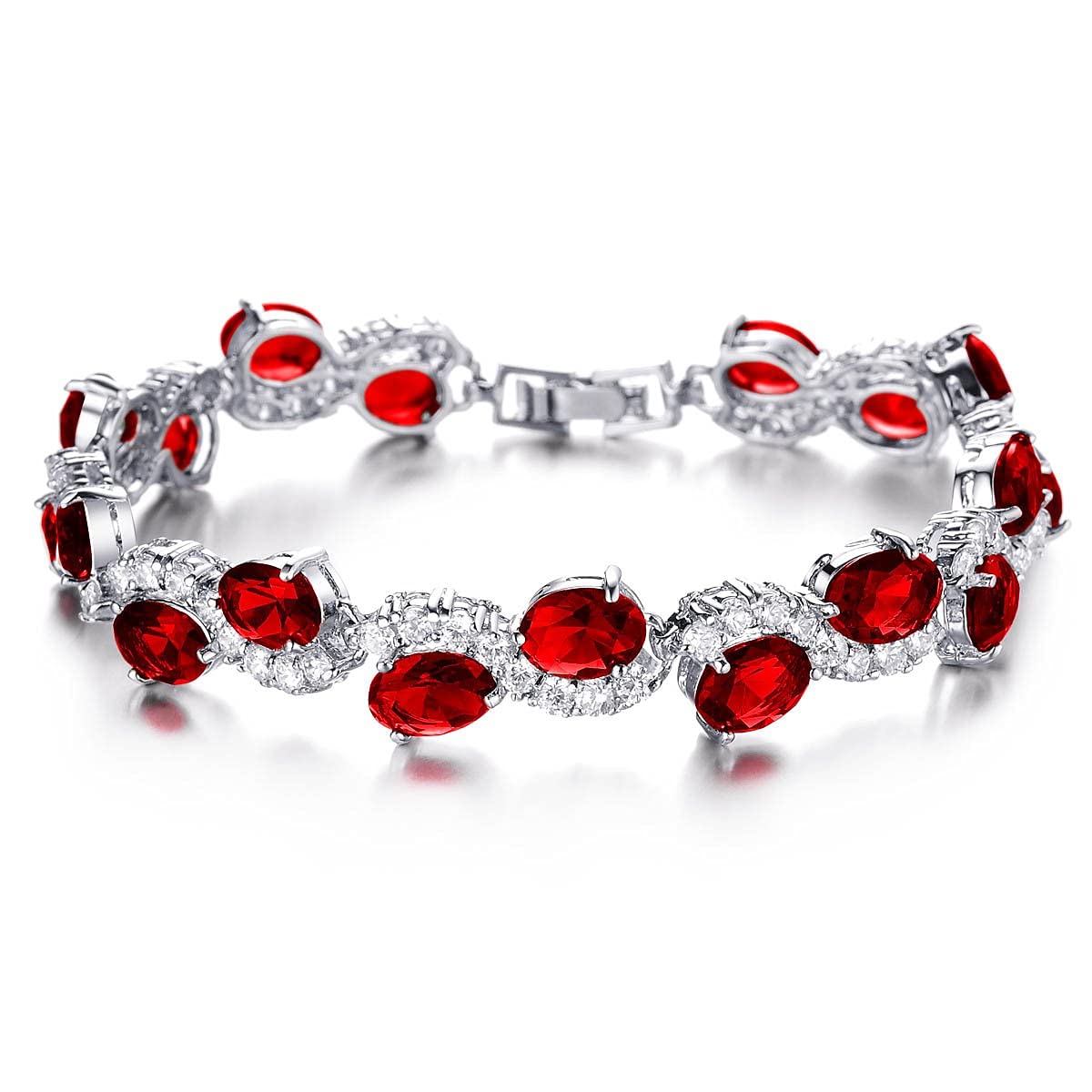 Shining Diva Platinum Plated Austrian Crystal Bracelet for Women