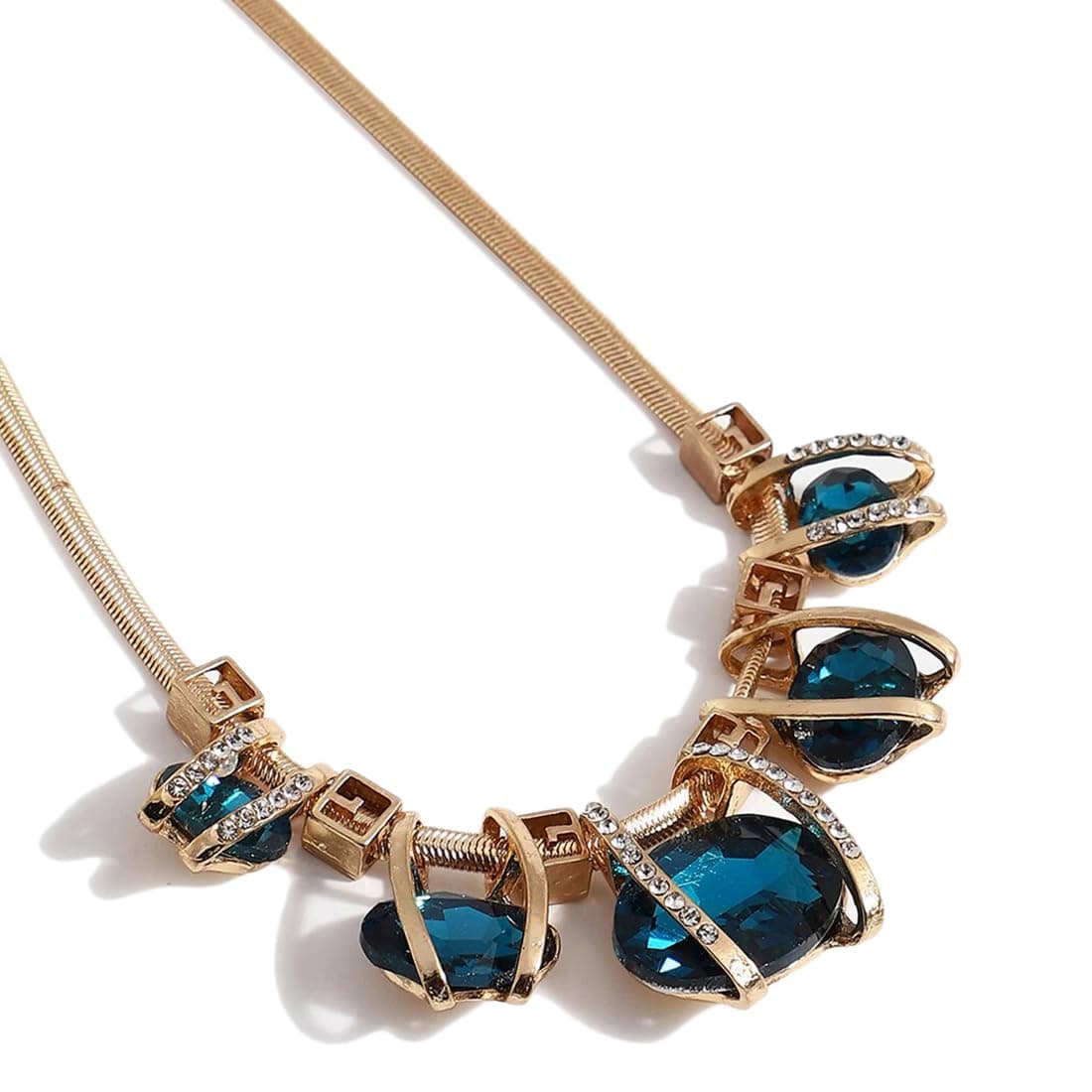 Shining Diva Crystal Pendant Chain Necklace