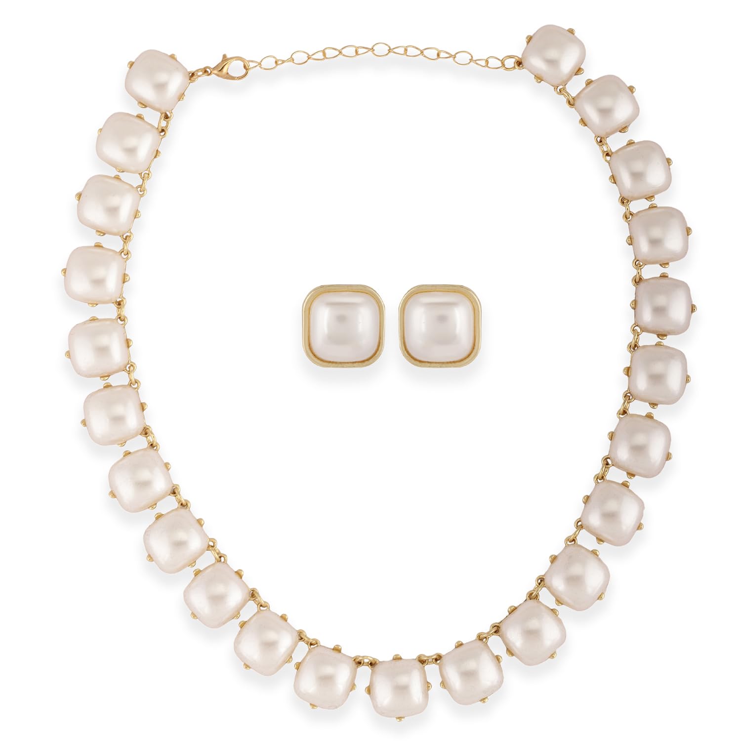 Shining Diva Fancy Pearl Necklace Jewellery Set for Women