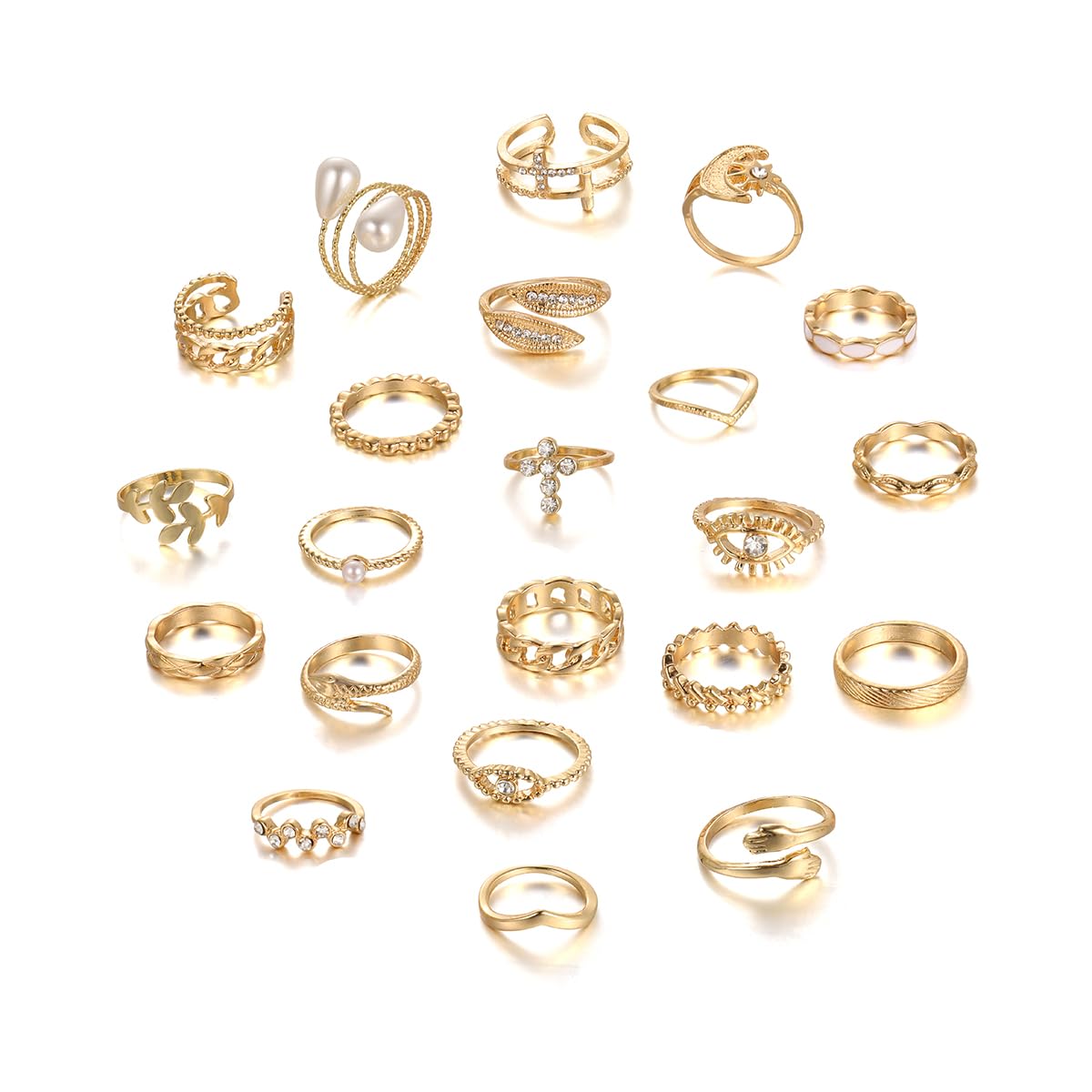 Urban Threads Gold Stacking Ring Set 22 Piece Boho Knuckle Rings