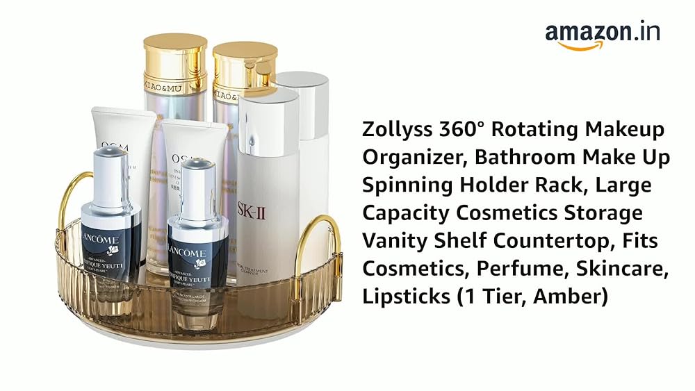 Zollyss 360° Rotating Makeup Organizer Bathroom Rack - Image 3