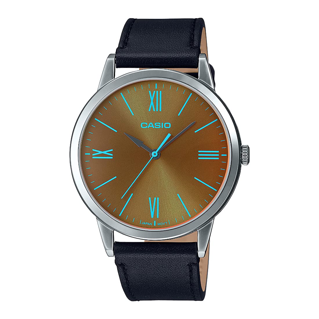 Casio Enticer Brown Leather Watch for Men