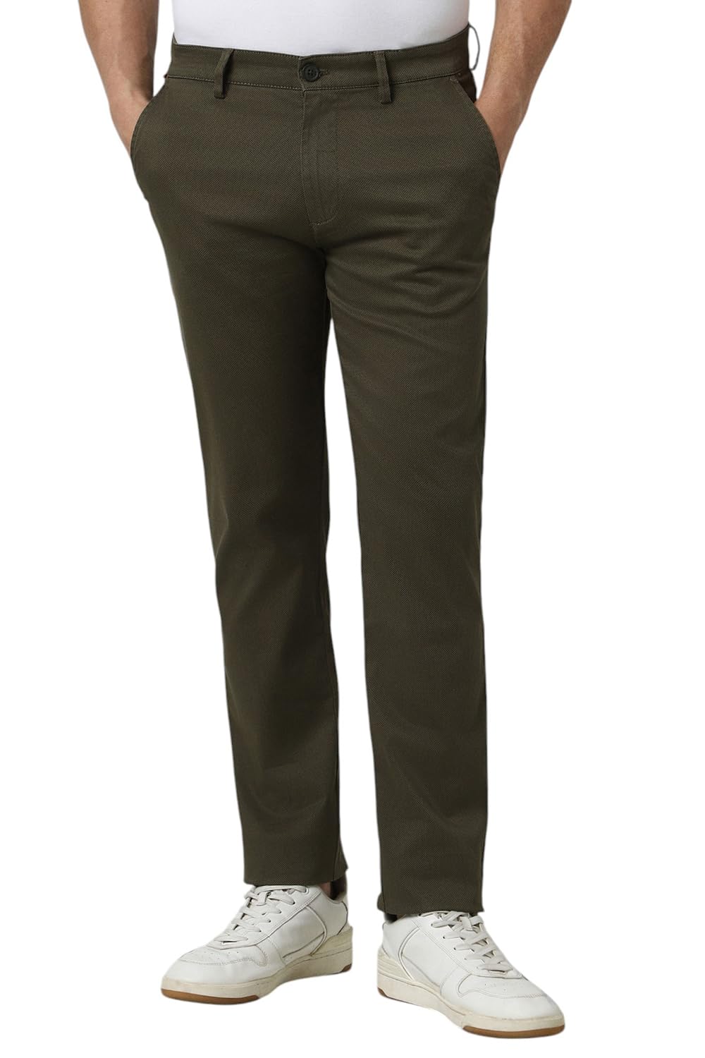 Peter England Men's Straight Fit Mid Rise Chino Trouser