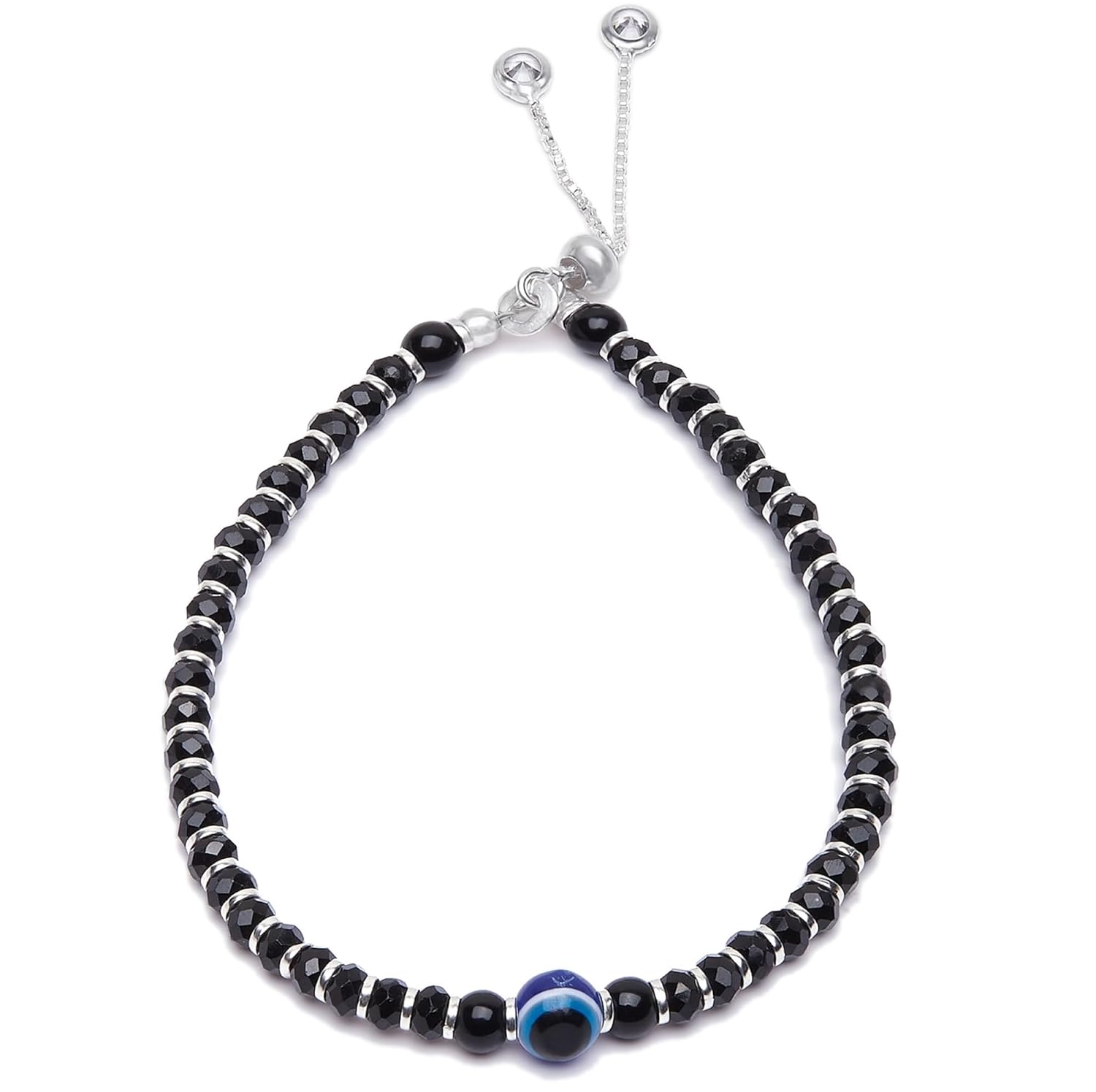 ZAVYA 925 Sterling Silver Beads Bracelet Rhodium Plated Women