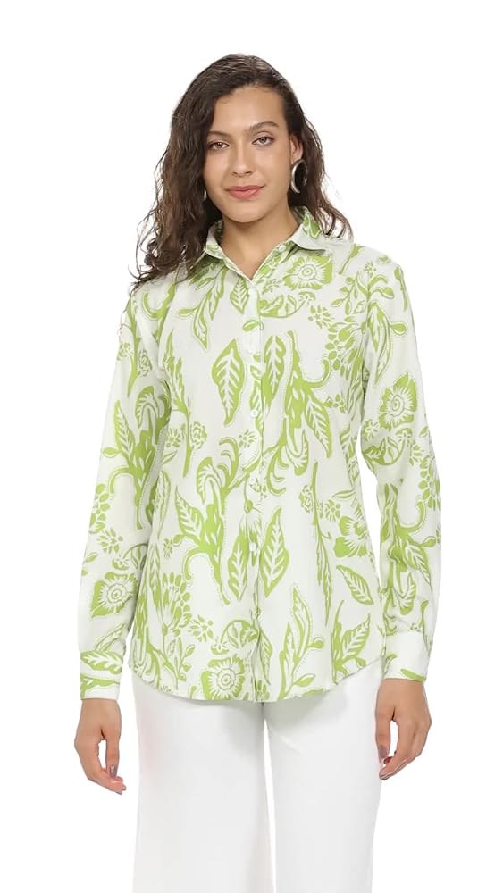 Leriya Fashion Women's Crepe Regular Fit Top Korean Style Long Sleeve Oversized Button Down | Workwe - Authentic Leriya Clothing | UrbanThreads - Image 3