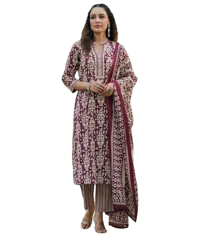 Leriya Fashion Women’s Anarkali Kurta Set – Rayon Viscose Printed Kurta with Palazzo & Dupatta | - Authentic Leriya Clothing | UrbanThreads - Image 2