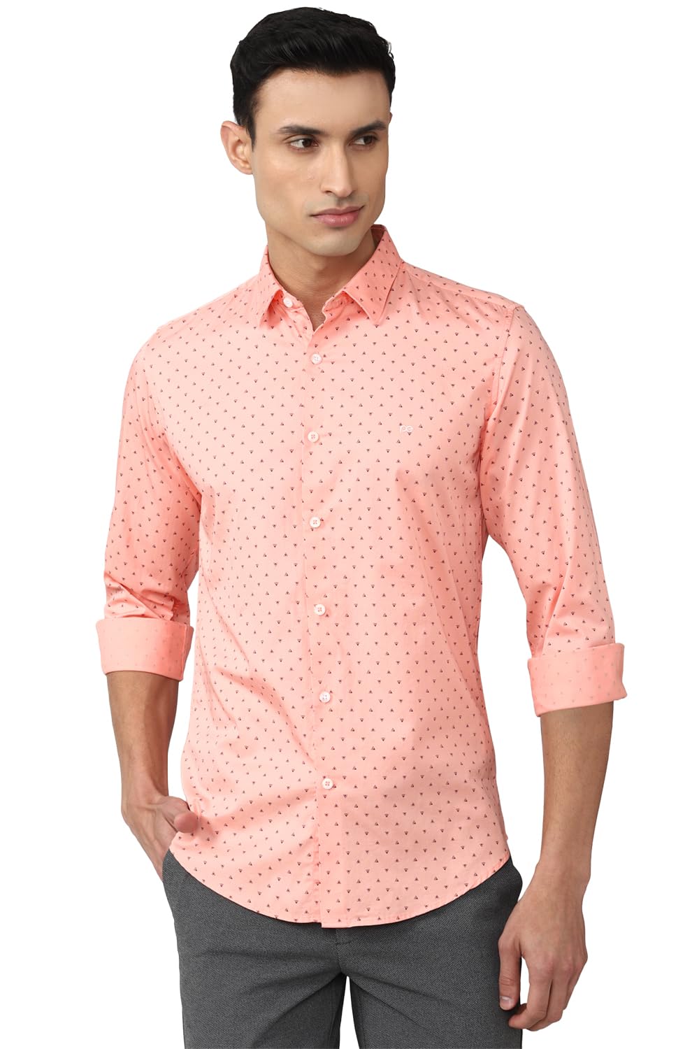 Peter England Men's Printed Slim Fit Casual Shirt Cotton