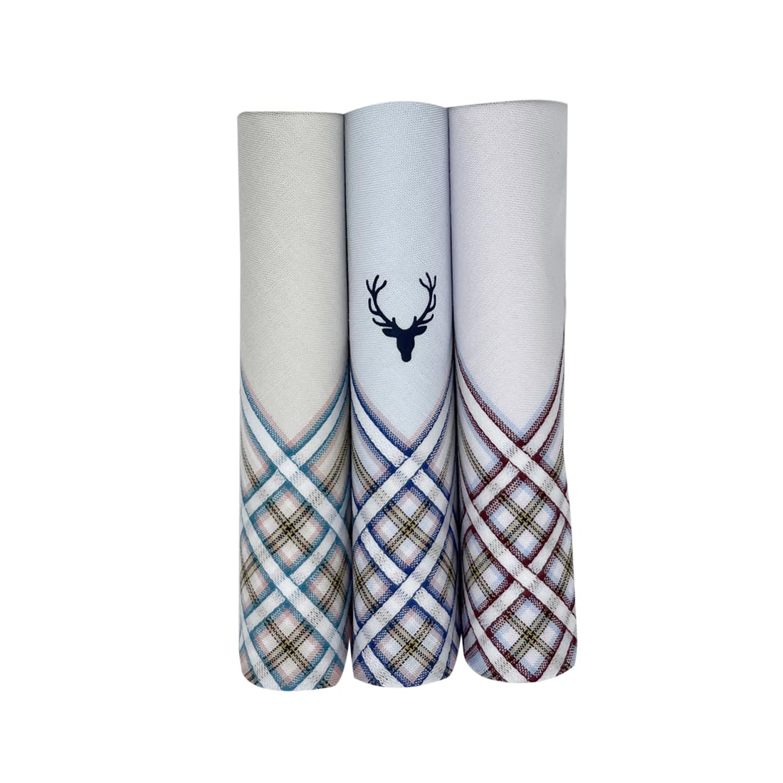 Allen Solly Women's Cotton Handkerchief Pack of 3 - Sky Blue, Royal Blue, Brown