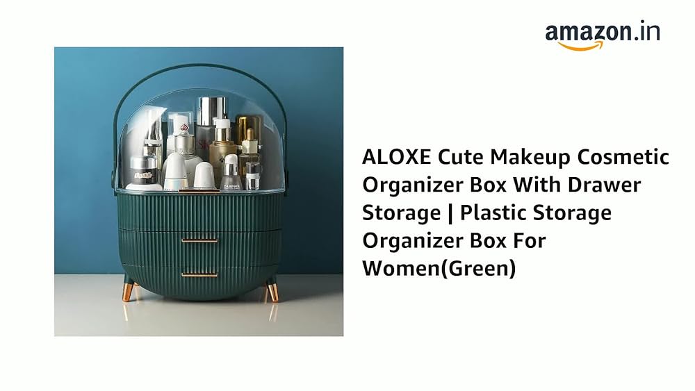 ALOXE Makeup Cosmetic Organizer Box with Drawer Storage - Image 3