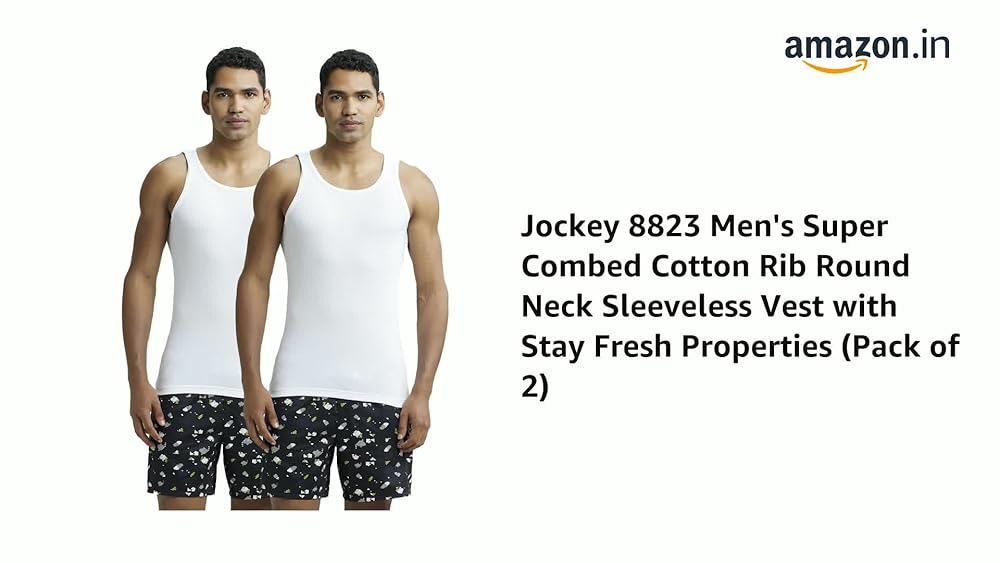 Jockey 8823 Men's Slim Fit Round Neck Sleeveless Vest - Image 3