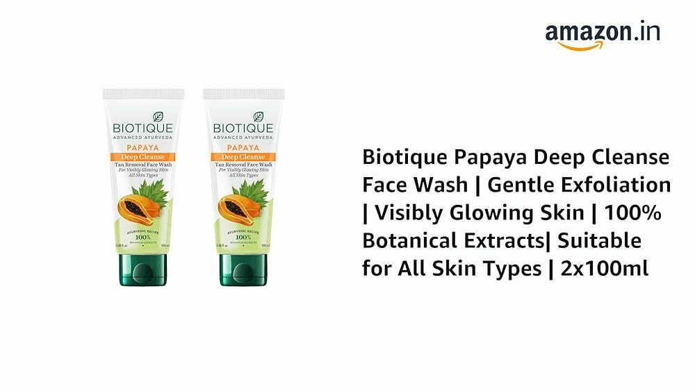 Biotique Papaya Deep Cleanse Face Wash Gentle Exfoliation - Image 3