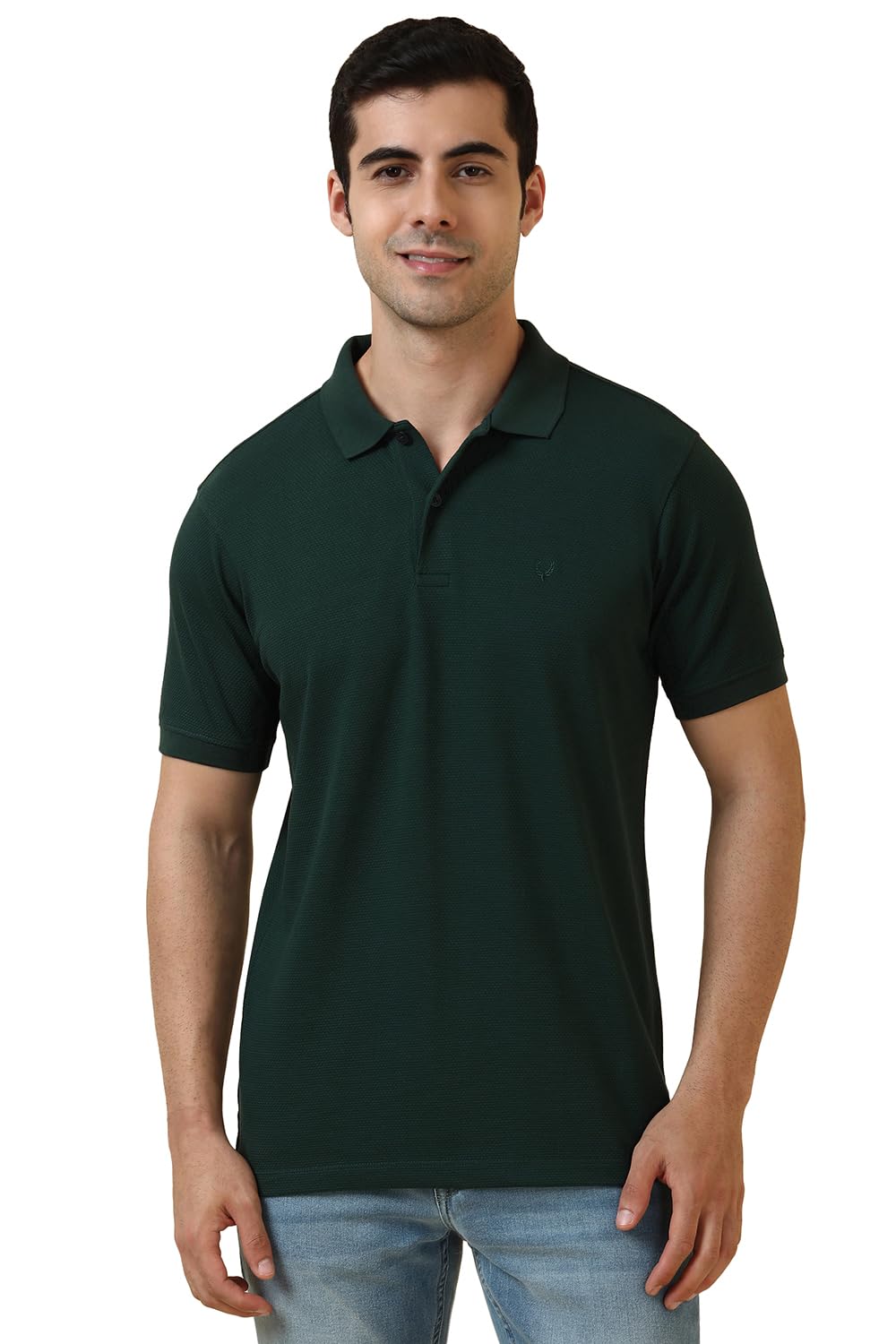 Allen Solly Men's Regular Fit Solid Popcorn Textured Polo